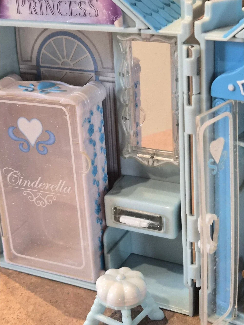 Disney Cinderella Light Blue Mini Wardrobe Play Set with Doll and Dress